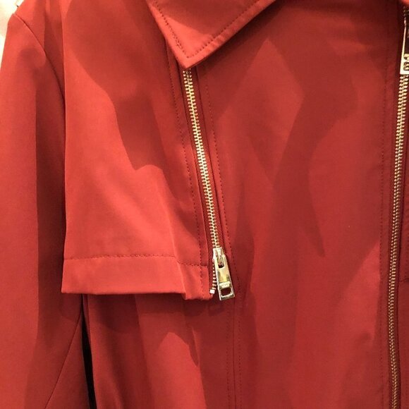 MICHAEL KORS Women's Plus Size Hooded Belted Trench Coat Harvest Orange Size 2X - Picture 4 of 13